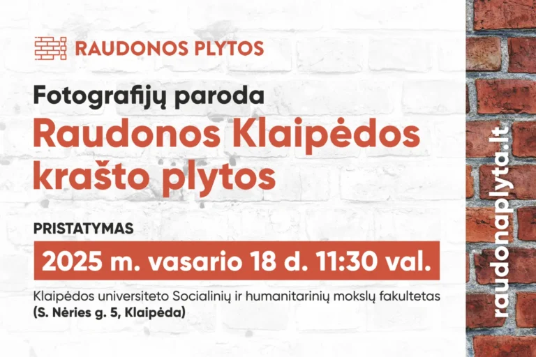 Vyks fotografijų parodos „Raudonos Klaipėdos krašto plytos“ pristatymas