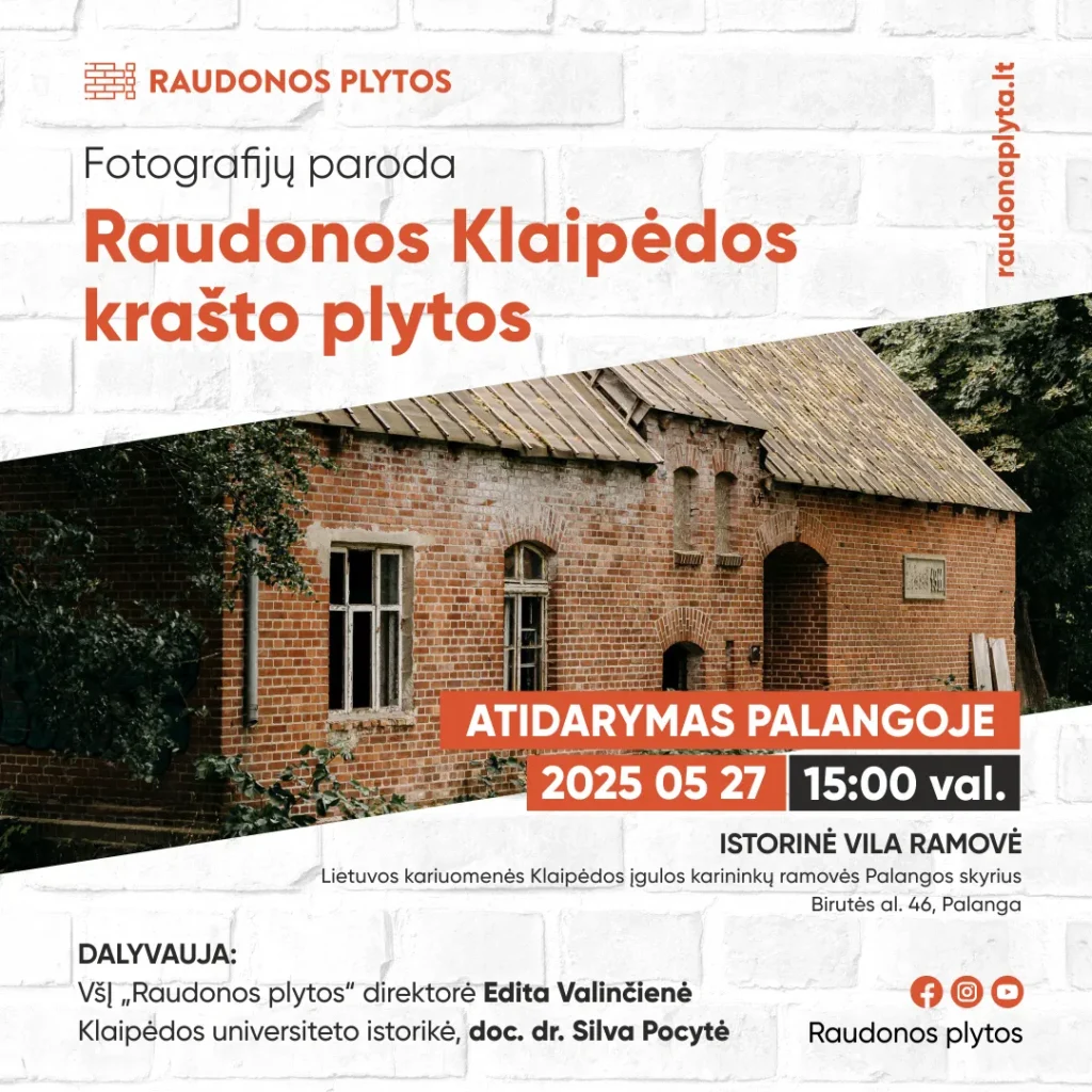 paroda raudonos klaipedos krasto plytos bus eksponuojama Palangoje